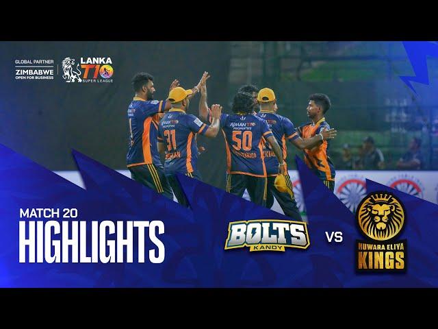 Lanka T10 Super League 2024 I Match 20 Highlights I Kandy Bolts vs Nuwara Eliya Kings