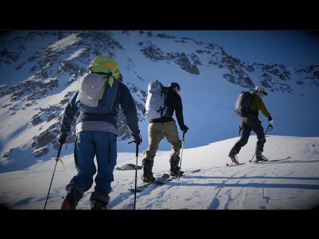 Backcountry Skiing Couloir off Lake Peak in the Wasatch Mountains