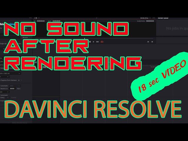 [Davinci Resolve] How to FIX No Sound After Mp4 Export ~ Rendering Audio Output