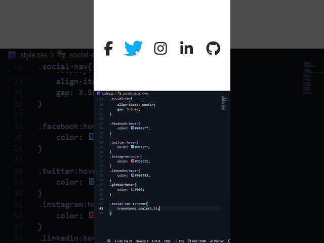 Hover Effect for Social Icons using Only HTML & CSS! 