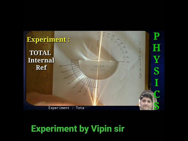 Physics Experiment for Total Internal Reflection ll पूर्ण आन्तरिक परावर्तन के लिए प्रयोग 