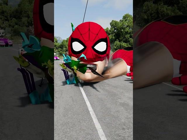 Strange & Weird Crazy Cars vs Angry Spider-Man in BeamNG.drive