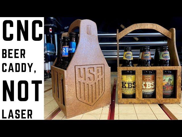 OneFinity CNC - Ready-to-Cut Beer Caddy. CNC Cut, not Laser.