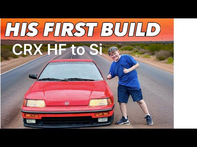 My son Builds his FIRST CAR  CRX HF - Part 1