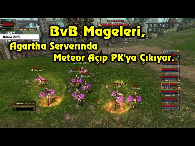 Knight Online PK |  BvB Mageleri , Agartha Serverında Meteor Açıp PK'ya Çıkıyor. |