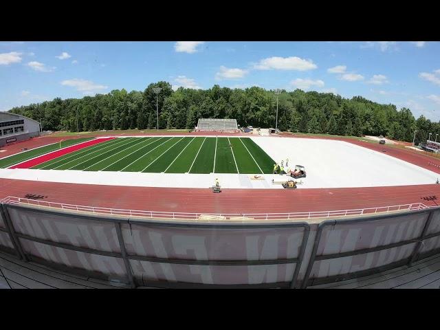 Football Field Synthetic Turf Installation Time Lapse | Rose-Hulman Institute of Technology