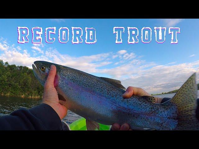 How To Catch Huge Rainbow Trout Fishing! Record Size Fish Caught In A Kayak! Saskatchewan