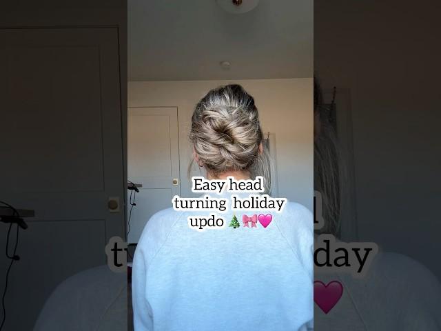 Head Turning Holiday Updo Hack! #shortsfeed #hairshorts #holidayupdo