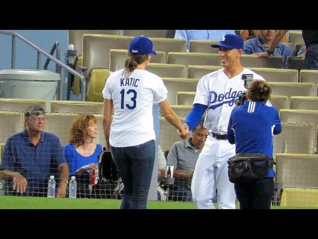 Stana Katic Throws First Pitch at @Dodgers