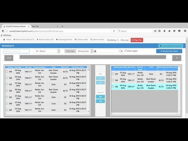 Quick Dry Cleaning Software Workshop Module Demonstration 2017