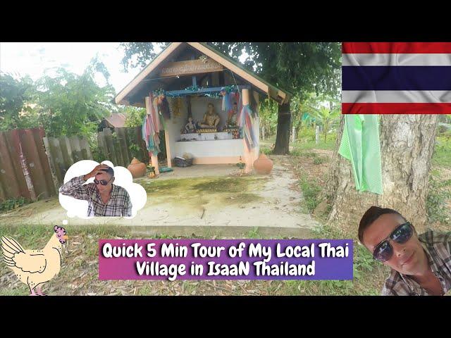 My Local Thai Village In Isaan THAILAND.. Quick 5 Min Tour.. GoPro 