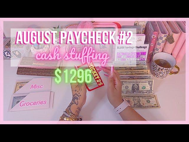 August 2022️  | Paycheck #2 Cash Envelope Stuffing 1296