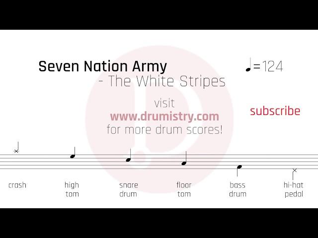 The White Stripes - Seven Nation Army Drum Score