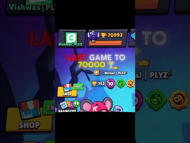 Last GAME To 71k With Bois!!  @NirmalPlyz  @AgniPlyz  #brawlstarsedit #brawlstars #shorts