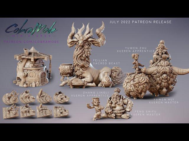 Cobramode 3D Printable Miniatures - July 2022 Patreon Release