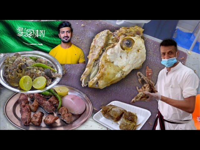 Extreme Arabian Traditional Street FOOD - Goat Head MANDI  أكلات ْْعربية شعبية رأس مندي Saudi Arabia