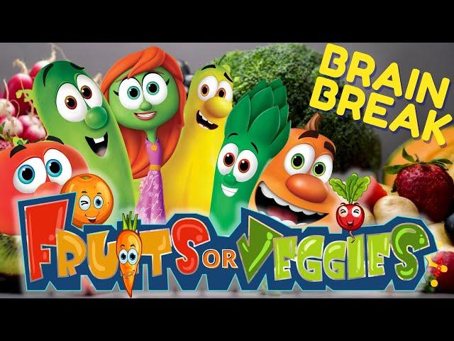 BRAIN BREAK: FRUIT & VEGETABLES! EXERCISE BREAK. Gonoodle alternative movement activity.Home workout