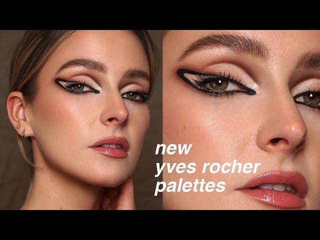 New Yves Rocher eyeshadow palette review + swatches /graphic liner + neutral makeup tutorial