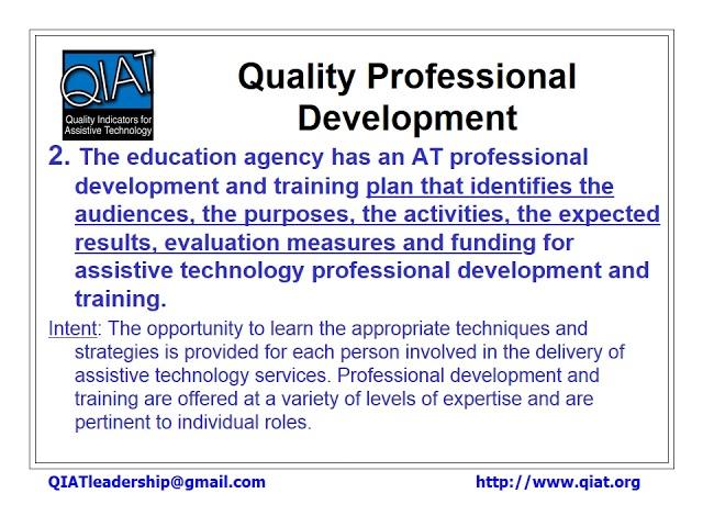 QIAT Session 8: Professional Development and Training in AT