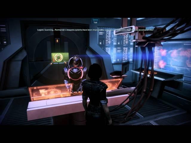 Mass Effect 3: Legion is trying to give Garrus calibrating tips