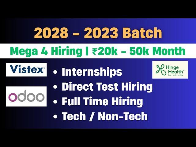 Internships for College Students | 2025 Batch Hiring | OFF Campus Hiring for 2025 Batch |hire me plz