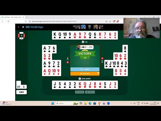 5 hands against a top bridge player (Christophe Grosset) - 24th May 2025