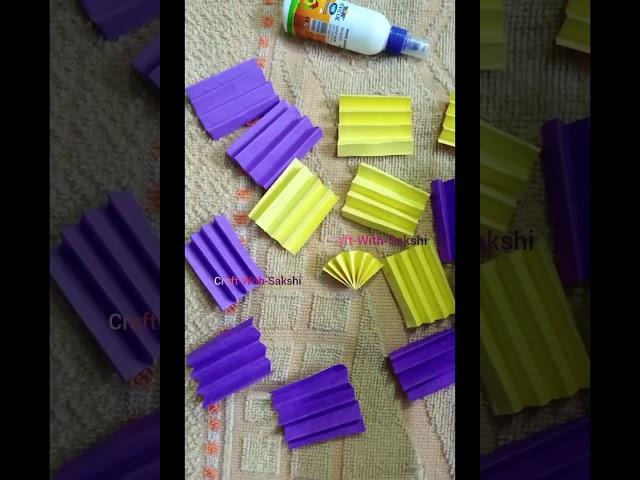 blue and yellow colour flower| Craft With Sakshi #shorts #art #viral #easycraft #ytshorts