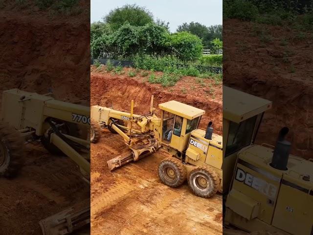 Cutting uphill is tough in a motor grader! #satisfying