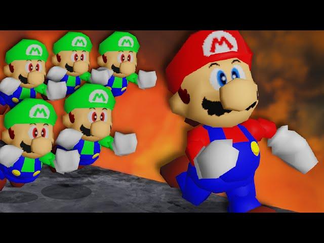 Mario 64 Speedrun, But 10 Players Hunt Me