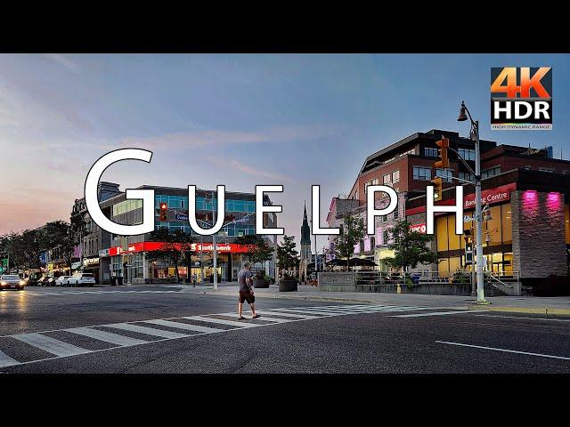 Guelph Ontario: An Enchanting Blue Hour Walking Tour Of Downtown [4K HDR]