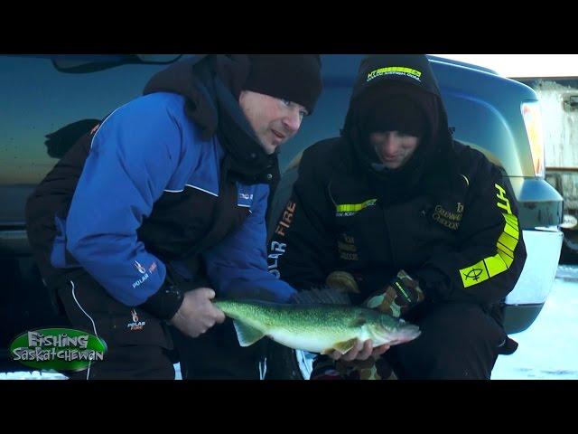 Last Mountain Ice on Fishing Saskatchewan.