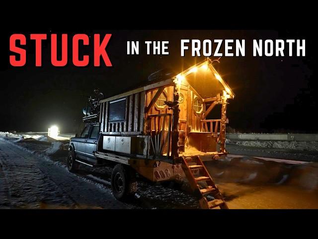 Too Cold To Start - Stuck in my Old Ford Diesel Truck on my 2,000 mile Frozen Alaska Highway Drive