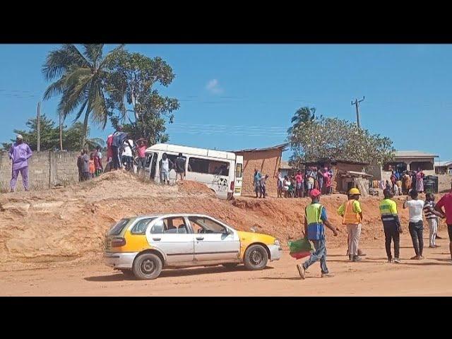 Break! Accident On The Accra Kasoa Winneba Road Dualisation Project Live