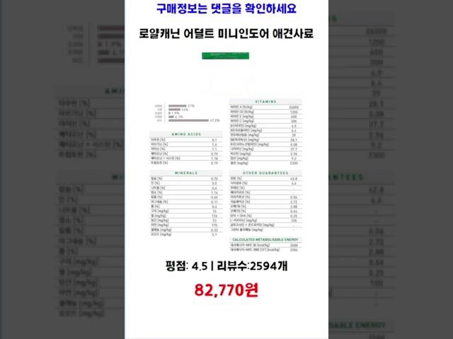 로얄캐닌 어덜트 미니인도어 애견사료, 8kg, 1개 가성비 제품video
