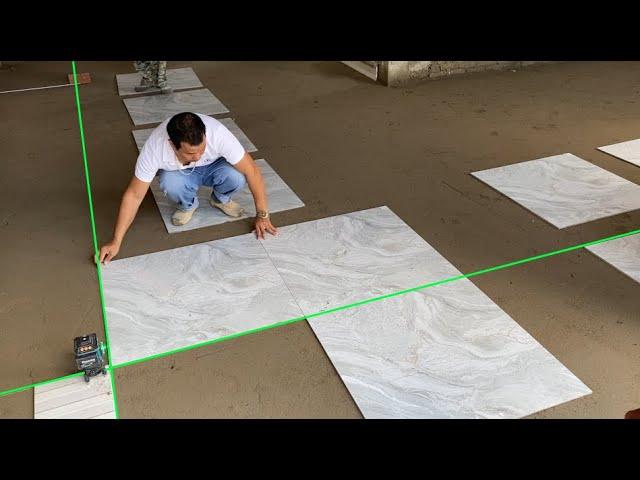 Excellent Techniques In Living Room Floor Construction Using Large Size Ceramic Tiles 80x80cm