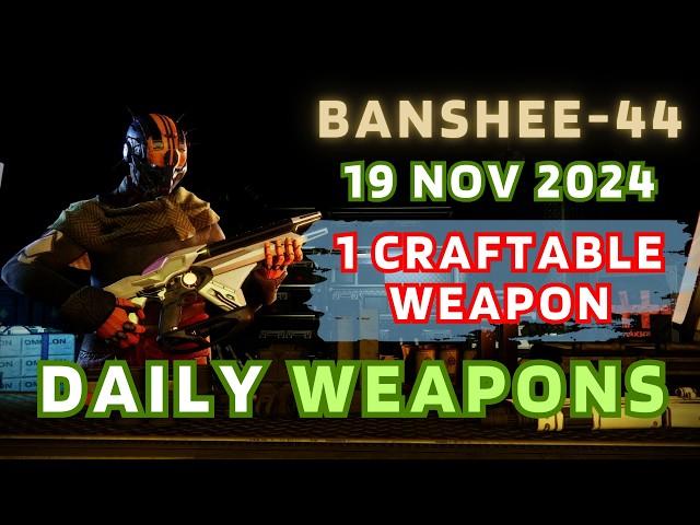 1 CRAFTABLE. 4 "GOD ROLLS" today - Banshee-44 Destiny 2 Gunsmith Official Weapon Inventory