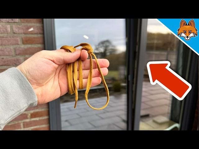 Locked out? Open a Tilted Window from the Outside(Shoelace Trick)