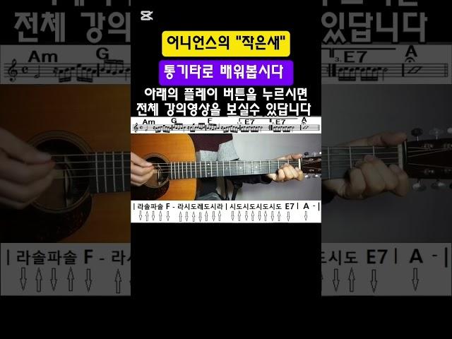 어니언스의 "작은새" 통기타로 배워봅시다 #전주만들기