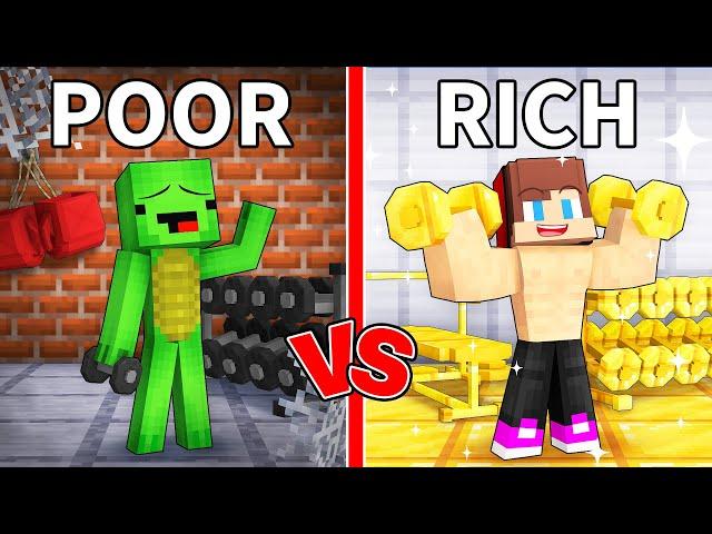 Mikey POOR vs JJ RICH Gym Survival Battle in Minecraft (Maizen)