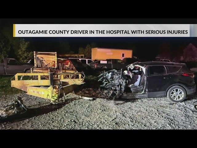 Driver crashes after speeding through 'road closed' barricades in Outagamie County, extricated with