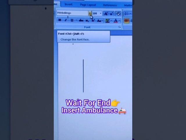 Use Font-webdings, insert Ambulance symbol in msword#shortcut#shorts#explore#Ambulance#trending