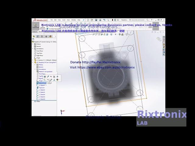 Tutorial solidworks  raspberrypi camera casing part 2