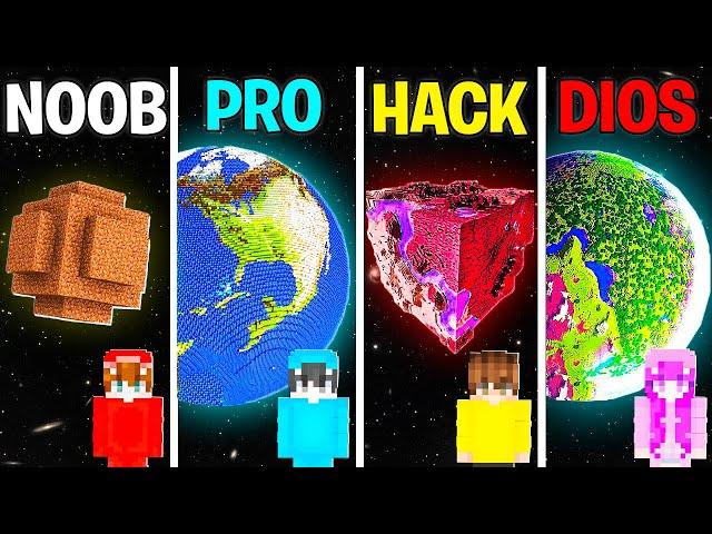 Minecraft PLANETA NOOB vs PRO vs HACK vs DIOS en el Espacio Exterior