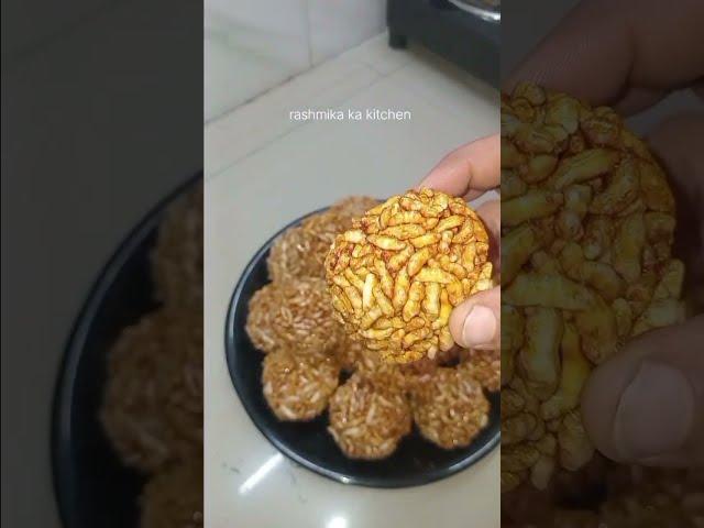 पहली बार में बनाए एकदम परफेक्ट murmure के Laddu की recipe llrashmika ka kitchen lmurmure gud laddoll