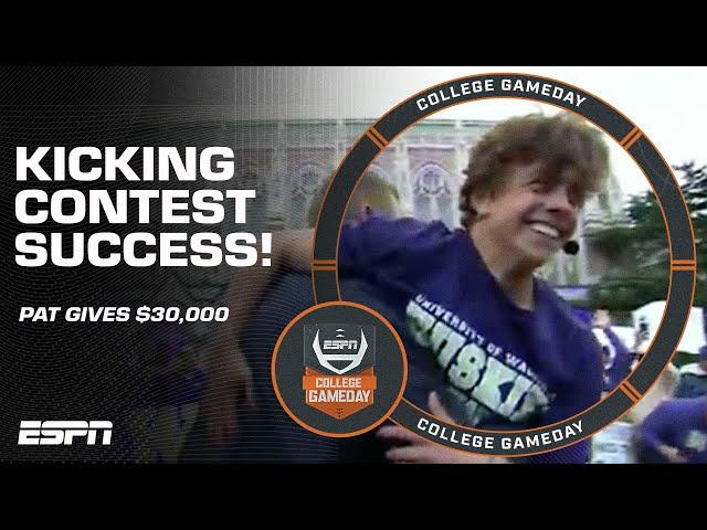 GameDay's FIRST KICKING CONTEST SUCCESS  Greyson STUNS Pat McAfee | College GameDay