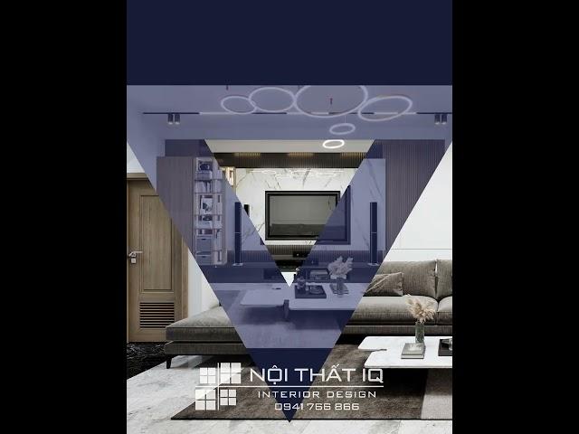 Thiết kế nội thất phòng khách + bếp nhà phố - Nội thất IQ