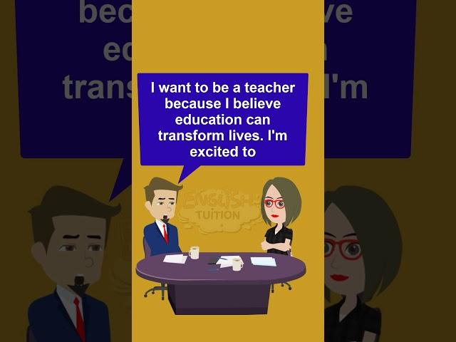 Why do you want to be a teacher | Teacher job interview questions answer #interviewtips