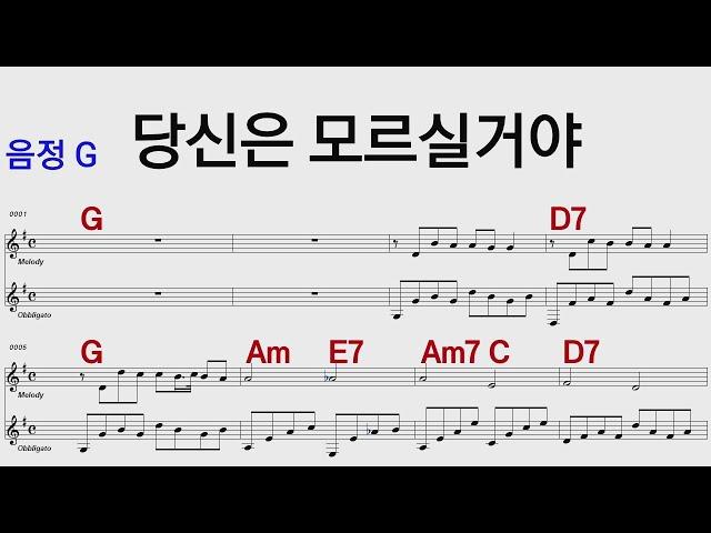 당신은 모르실거야 G/통기타카포.오카리나 악보영상