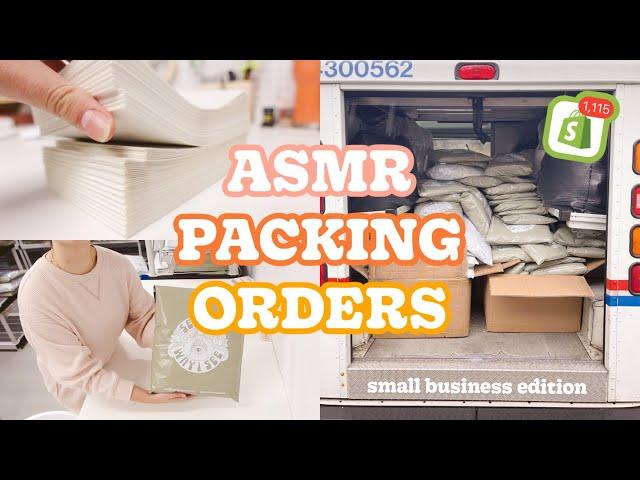 STUDIO VLOG #006 // ASMR PACKING ORDERS FOR MY SMALL BIZ (1,200+ orders, 1 hr., no music, real time)