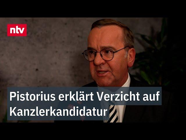 "Beschädigung ist nicht erfolgt": Pistorius erklärt Verzicht auf Kanzlerkandidatur | ntv